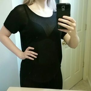 See through loose knit top